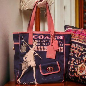 COACH Bonnie Cashin Canvas Tote (Navy) 13530
